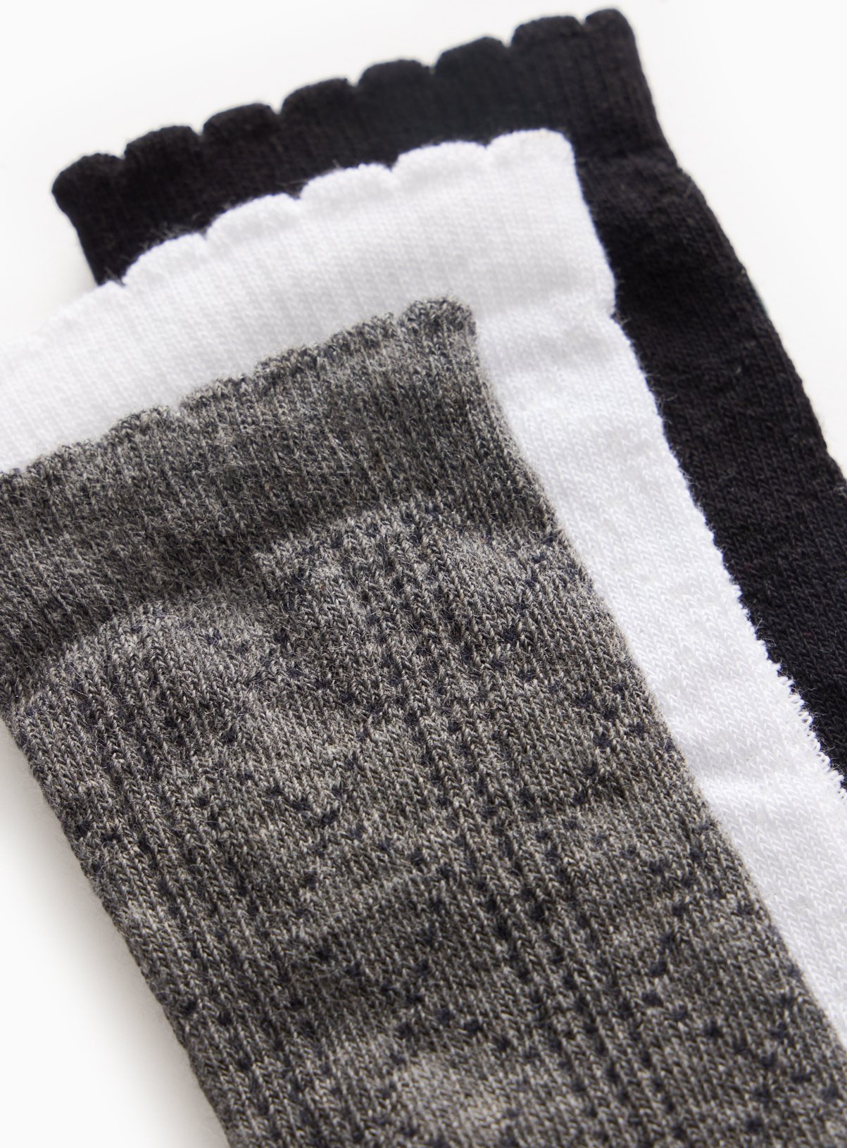 Mono Pointelle Knee High Socks 3 Pack 6-8.5 - Image 2 thumbnail